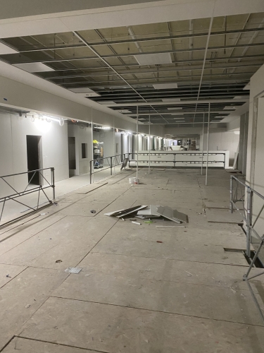 erhvervsrengøring af nyt etage